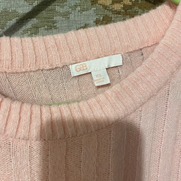 Gianni Bini Light Pink cropped Ribbed Sweater - Picture 2 of 2